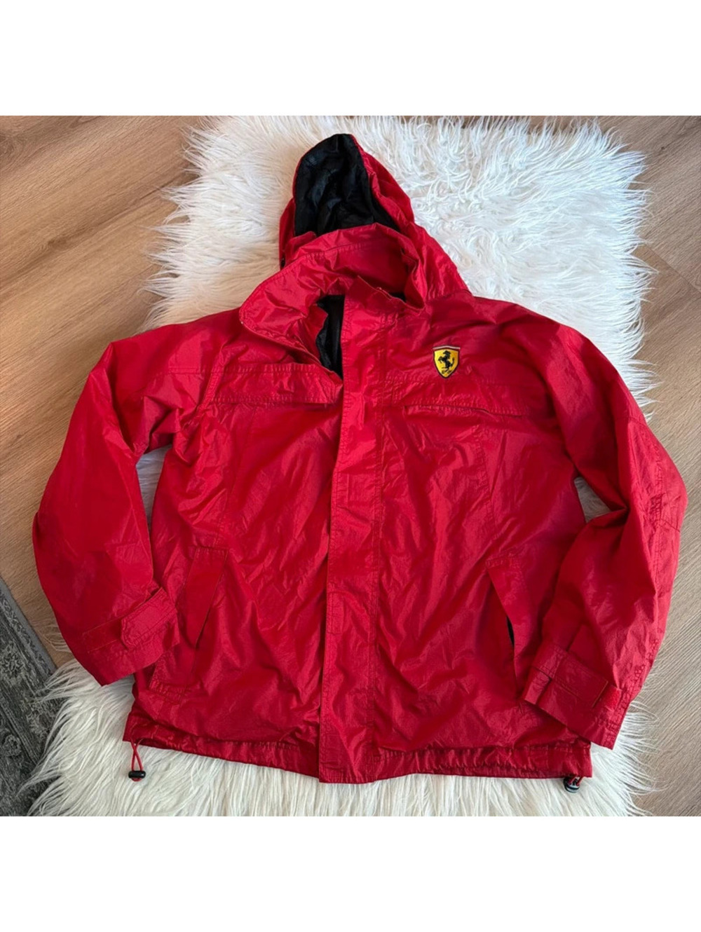 Red Ferrari jacket with hood size L